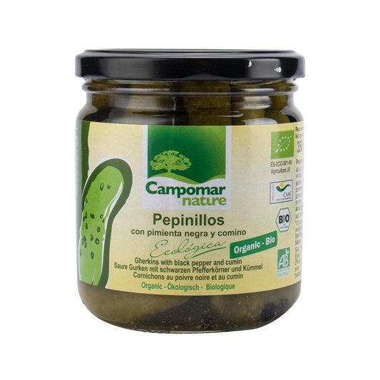 CAMPOMAR Organic Gherkins with Black Pepper and Cumin  (350g)